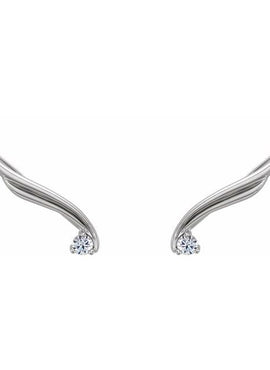 14K White Gold 1/5 CTW Natural Diamond Ear Climbers