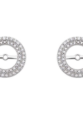 14K White Gold 1/3 CTW Natural Diamond Earring Jackets