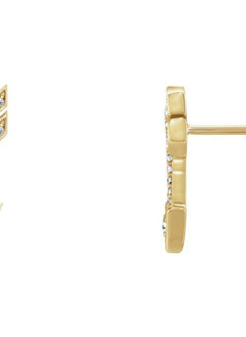 14K Yellow Gold 1/6 CTW Natural Diamond Arrow Earrings