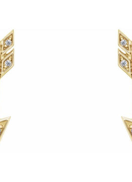 14K Yellow Gold 1/6 CTW Natural Diamond Arrow Earrings