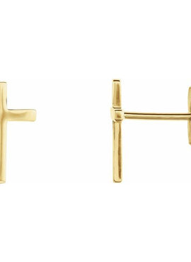 14K White Gold 7.5 mm Cross Single Earring