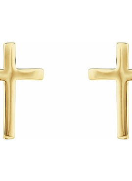 14K White Gold 7.5 mm Cross Single Earring