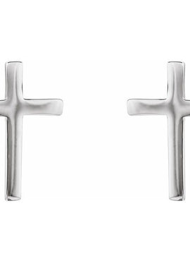 14K White Gold 7.5 mm Cross Single Earring