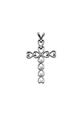 14K Rose Gold 30x21 mm Heart Cross Pendant
