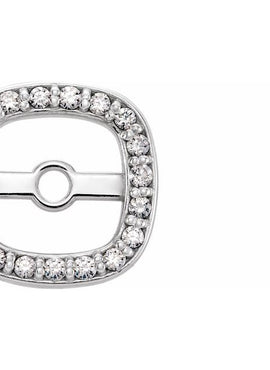 14K White Gold .08 CTW Natural Diamond Halo-Style Earring Jackets
