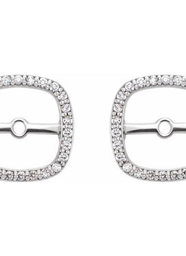 14K White Gold .08 CTW Natural Diamond Halo-Style Earring Jackets