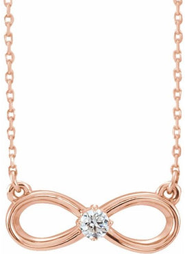 14K White Gold 1/10 CT Natural Diamond Infinity-Inspired 16-18