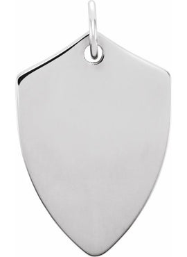 Sterling Silver Engravable Shield Pendant