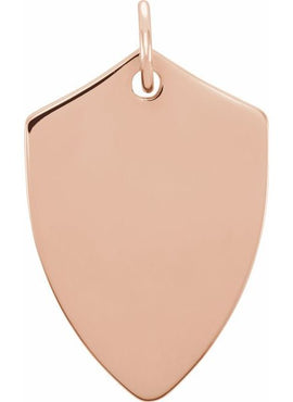 Sterling Silver Engravable Shield Pendant