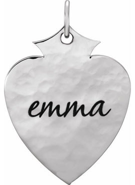 Sterling Silver Engravable Shield Pendant