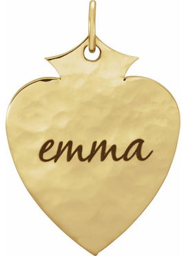 Sterling Silver Engravable Shield Pendant