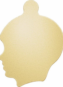 14K Rose Gold 20 Gauge Boy's Head Stamping with External Undrilled Eyelet