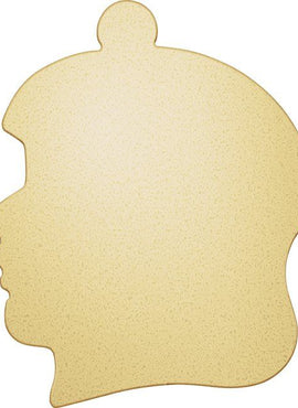 14K White Gold 20 Gauge Girl's Head Stamping with External Undrilled Eyelet