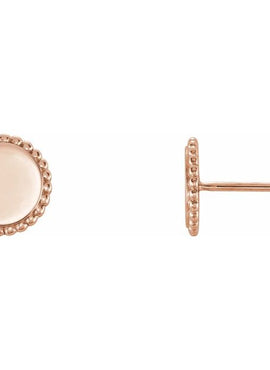 14K White Gold Engravable Beaded Earrings