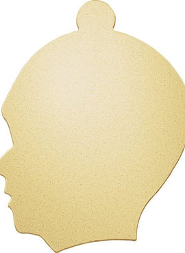 14K Rose Gold 20 Gauge Boy's Head Stamping with External Undrilled Eyelet