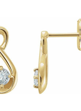 14K White Gold 1/5 CTW Natural Diamond Infinity-Inspired Earrings