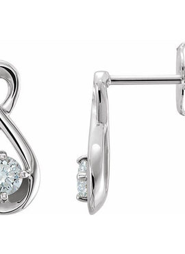 14K White Gold 1/5 CTW Natural Diamond Infinity-Inspired Earrings