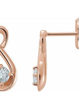 14K White Gold 1/5 CTW Natural Diamond Infinity-Inspired Earrings