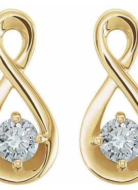 14K White Gold 1/5 CTW Natural Diamond Infinity-Inspired Earrings