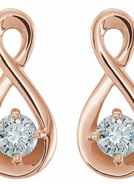 14K White Gold 1/5 CTW Natural Diamond Infinity-Inspired Earrings