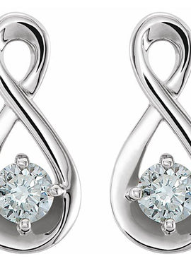 14K White Gold 1/5 CTW Natural Diamond Infinity-Inspired Earrings