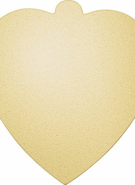 14K Yellow Gold 26 Gauge Heart Stamping with External Undrilled Eyelet