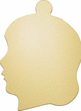 14K Rose Gold 20 Gauge Girl's Head Stamping with External Undrilled Eyelet