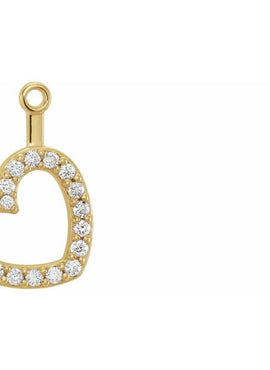 14K Rose Gold 1/5 CTW Natural Diamond Heart Earring Jackets