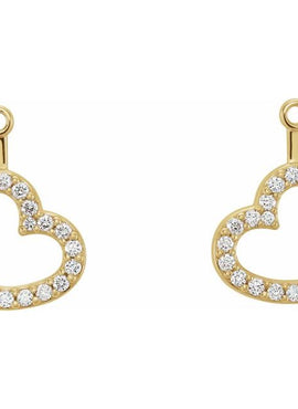 14K Rose Gold 1/5 CTW Natural Diamond Heart Earring Jackets