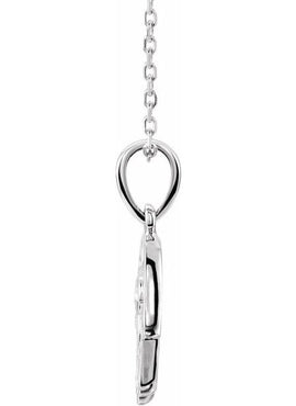 14K White Gold .03 CTW Natural Diamond Hamsa 16-18