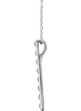 14K White Gold Pyramid Bar 16-18