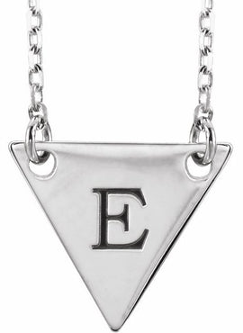 14K White Gold Engravable Geometric 16-18