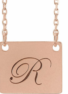 14K White Gold Engravable Geometric 16-18