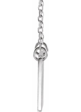 14K White Gold Engravable Geometric 16-18