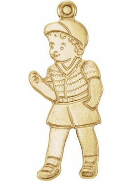 14K Yellow Gold 18 Gauge Boy Stamping with External Undrilled Eyelet