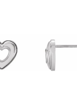 14K Rose Gold Heart Earrings