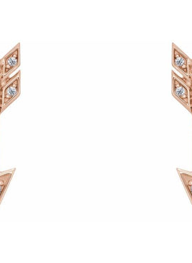 14K Yellow Gold 1/6 CTW Natural Diamond Arrow Earrings
