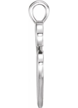 14K White Gold Double Heart Pendant