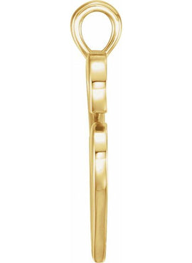 14K White Gold Double Heart Pendant