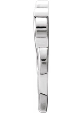 14K White Gold Double Heart Slide Pendant