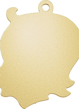 14K Rose Gold 20 Gauge Baby Head Stamping with External Drilled Eyelet