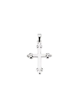 14K White Gold 21x16 mm Cross Pendant
