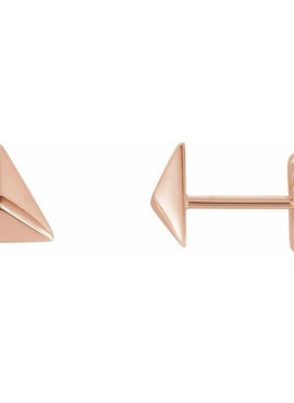 14K White Gold Pyramid Single Earring