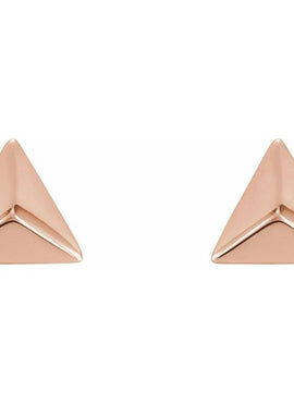 14K White Gold Pyramid Single Earring