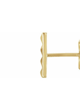 14K White Gold Pyramid Bar Earrings