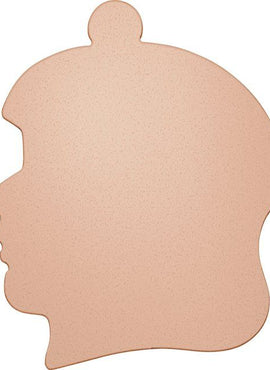 14K White Gold 20 Gauge Girl's Head Stamping with External Undrilled Eyelet