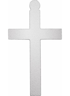 18K White Gold 16 Gauge Cross Stamping with External Undrilled Eyelet