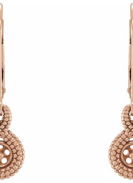 14K White Gold Beaded Cultured Freshwater Pearl Earrings