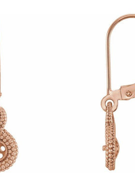 14K White Gold Beaded Cultured Freshwater Pearl Earrings
