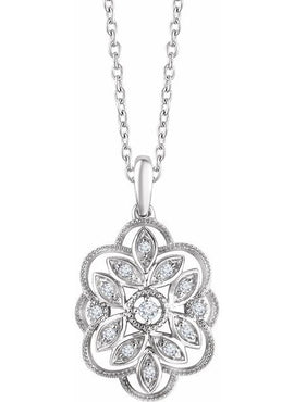 14K White Gold 1/6 CTW Natural Diamond 16-18